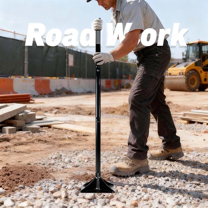 Steel Tamper Tool with 48 inch Handle, 10''x10'' Gardening Hand Tools for Leveling Ground Installing Pavers Driveway, Garden, Yard and Repairing Blacktop