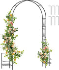 Garden Arch Arbor with Planter Boxes,Metal Trellis for Climbing Plants Outdoor, Wedding Arch Archway for Ceremony Party Decorations Pergola for Backyard, Lawn, Patio, Yard