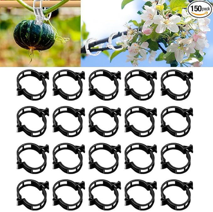 150 PCS Plant Support Clips Reusable Garden Clips, Secured Plastic Plant Clips, Tomato Support Clips for String Trellis for Climbing Plants Outdoor Indoor Plant Flowers Stem Vine Fixing Clips