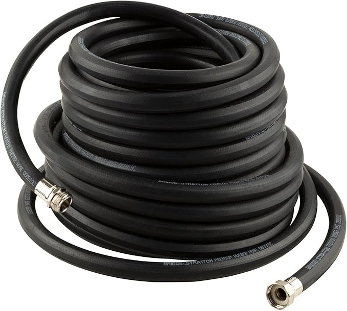 Briggs and Stratton 8BS75 75-Foot Premium Heavy-Duty Rubber Garden Hose, Brass