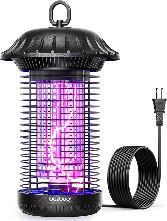Buzbug LED Bug Zapper Indoor Outdoor, Up to 50,000 Hours Lifespan Lamps, 6.5 ft Power Cord, High-Voltage, Mosquito Zapper, Fly Trap Mosquito Trap, Fly Killer Fly Zapper -MO008C
