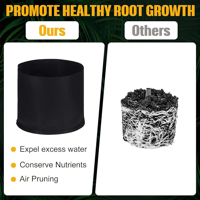 Zubebe 60 Pack Plant Grow Bags Bulk Garden Bags Aeration Grow Pots Heavy Duty Thickened Nonwoven Fabric Plant Pots Black Planting Container for Potato Tomato Vegetable Flower Fruits (5 Gallon)