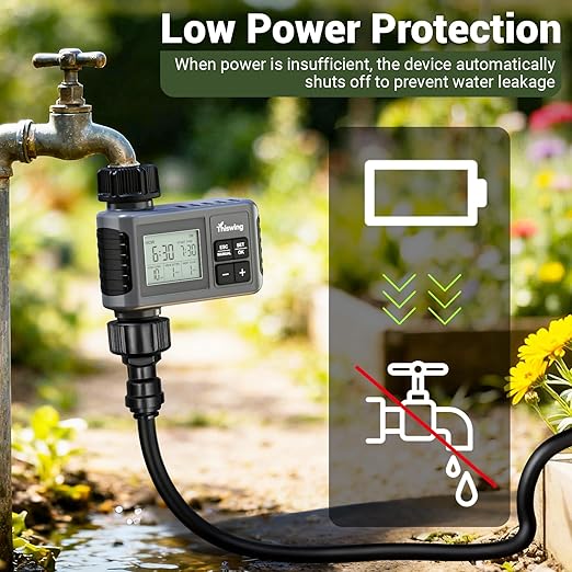 360° Adjustable Drip Irrigation System - 100FT Garden Watering Atomizing System with 32 Nozzles & Water Timer, Greenhouse Accessories for Yard, Lawn, Plants, Garden, 5/16 inches Tubing