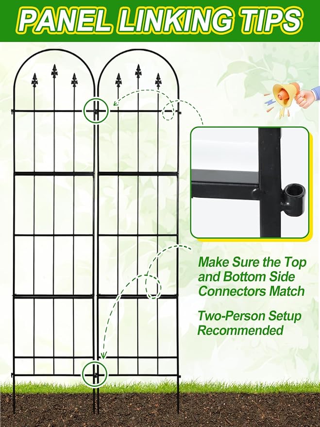 2 Pack Garden Trellis for Climbing Plants Outdoor - 16'' W x 71" H Large Rustproof Metal Plant Support Trellis, Decorative Panels for Climbing Rose, Clematis and Trumpet Vine