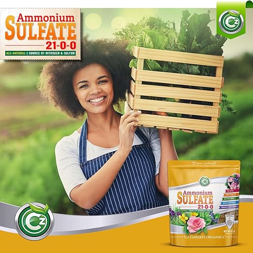 Ammonium Sulfate Fertilizer AMS 21-0-0 +24% Sulfur - Made in USA Plant Food for Fruit, Vegetables, Acid Loving Plants Soil Acidifier to Lower pH in Alkaline Soil