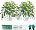 VEVOR Cucumber Trellis, 35" x 55" Foldable A-Frame Garden Trellises for Raised Bed, 4 Panels, Metal Rustproof Outdoor Climbing Plant Support with Gloves for Vine, Peas, Beans, Tomato, Flowers