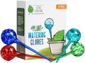 Automatic Plant Watering Globes Self Watering Planter Inserts (Set of 4) | Hands Free Multicolor Glass Bulbs | Planter Spikes to Support Indoor & Outdoor Plant Health (350ml)