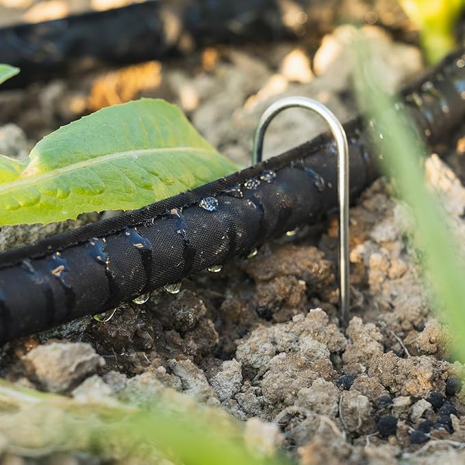 Garden Soaker Hose 25ft Save 70% Water, Leakproof Design Double Layer Drip Sprinkler Hose for Garden Bed