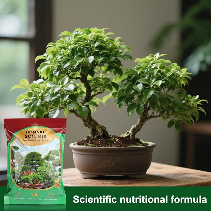 Premium Bonsai Soil Mix with Enhanced Aeration & Drainage 10qt - Professional Grade Potting Soil for Bonsai Pots
