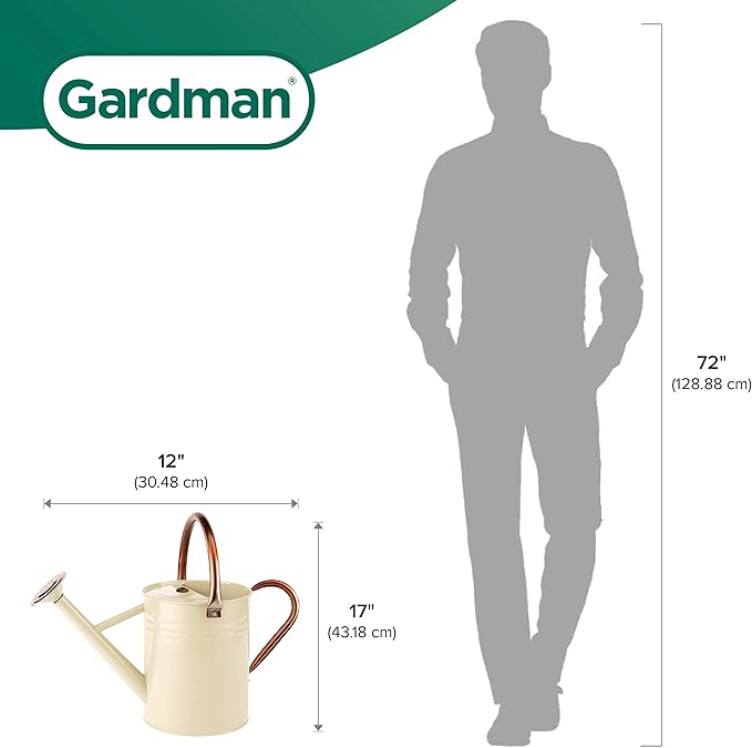 Gardman R34898 1 Gallon Watering Can, Vintage Cream