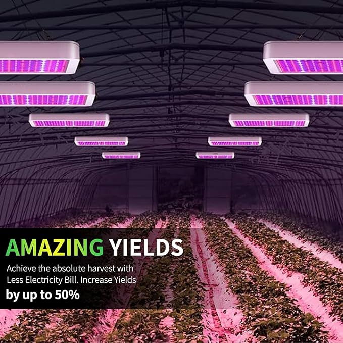 Upgraded LED Grow Lights, Grow Lights for Indoor Plants Full Spectrum, Hanging Seed Starting Seedlings Vegetable Growing Lamps, Super Bright 194 LEDs(Actual Power 40W)