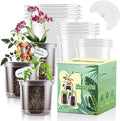 SupKing Clear Nursery Pots 5/4/3.5 Inch Plastic Seed Starter Plant Flower Pot with Drainage Holes for Transplanting Succulents Cuttings Seedlings 15 Labels (12Pcs)