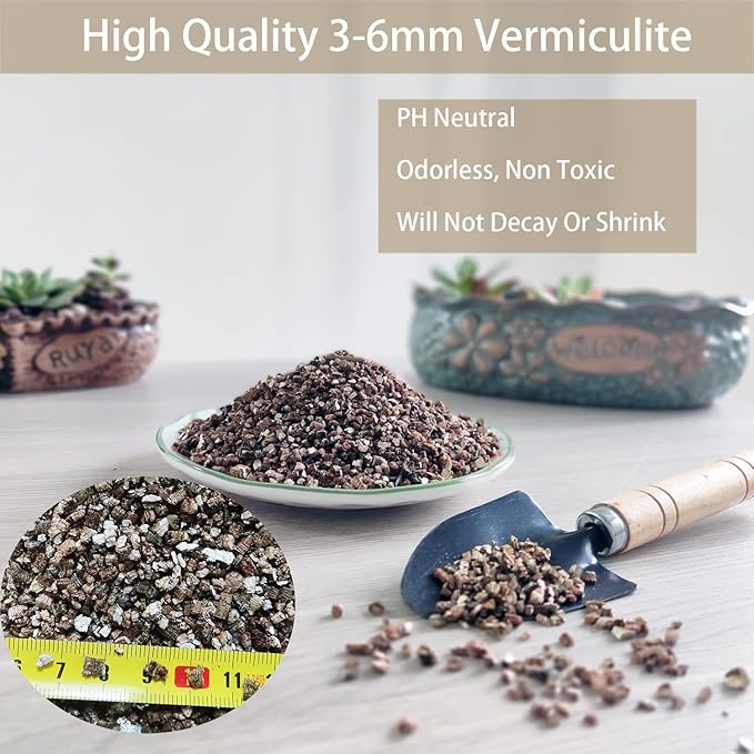 Natural Coarse Vermiculite 20QT for Plants Organic Occurring Mineral Potting Mix Medium for Potted Plants, Hydroponics, Terrariums, Orchids, Mushroom Or Reptile Habitats