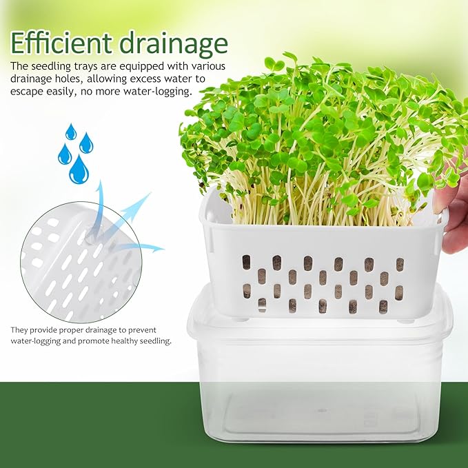 Seedling Sprouting Trays 2pcs Soilless Nursery Pots for Indoor Gardening Greenhouse Accessories Small Planting Containers for Seed Starting