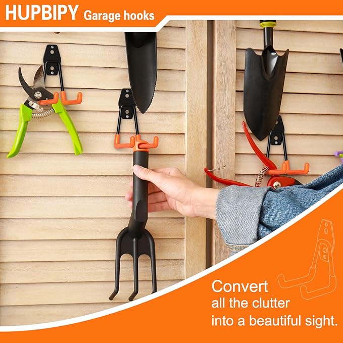 Heavy Duty Garage Hooks 12 Pack, 2.8 inch Small U Shaped Hanger, Wall Mounted Storage System, Power and Garden Tool Organizer, for Hanging Ladders, Hose, Bulk Items and More