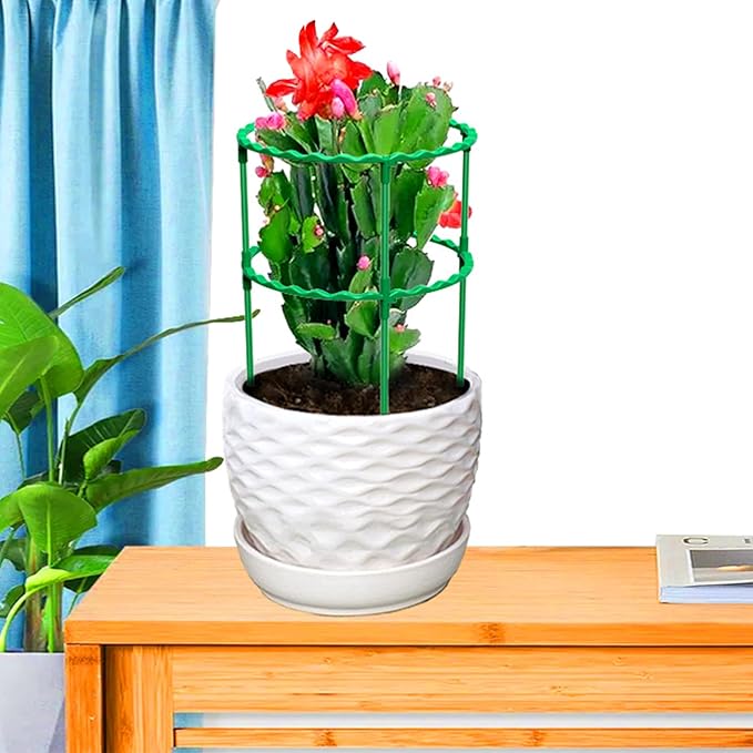Garden Plant Support Tomato Cages, Adjustable Plant Support Ring Plant Stakes for Indoor Outdoor Plants Flowers Decor