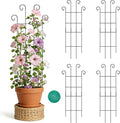 Trellis for Climbing Plants Indoor, 4 Pack 31'' Metal Plant Trellis Indoor for Potted Plants, Sturdy Plant Support Outdoor for Ivy Pothos Monstera Hoya Flower Vine, Wave Shape