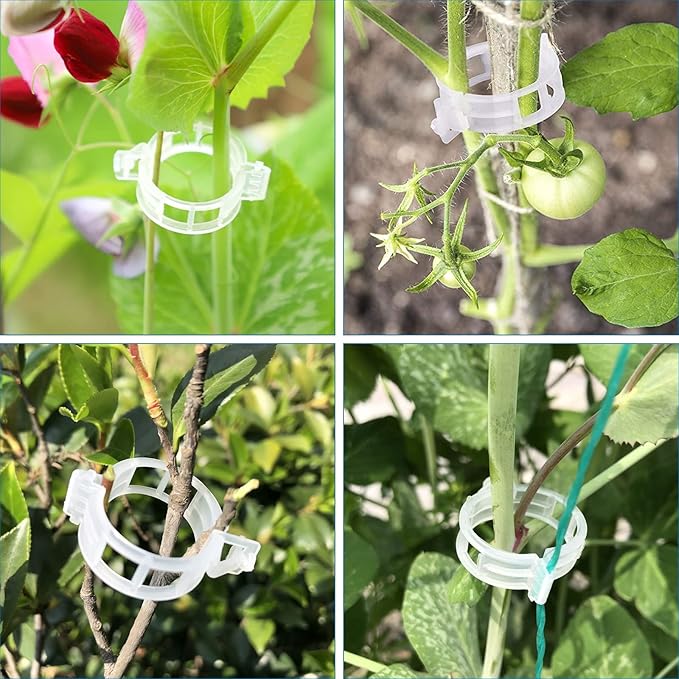 120 Pack Tomato Clips for Climbing Plants - Plant Support Clips, Garden Clips & Tomato Trellis Accessories | Plastic Plant Clips for Vertical Gardening, Cucumbers, Orchids, Vegetables