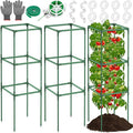Lezmarket 3 Pack Tomato Cages for Garden, Tomato Trellis for Raised Garden Bed with Plant Clips and Twist Ties for Climbing Plants, 43 inches