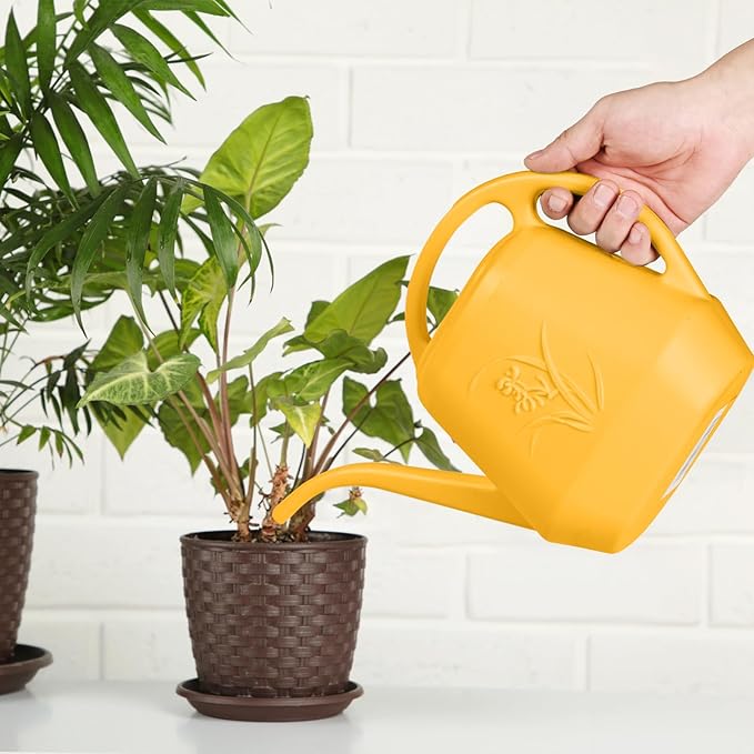 Grip Watering Can - for Home Plant Garden - 1 Gallon - Orange