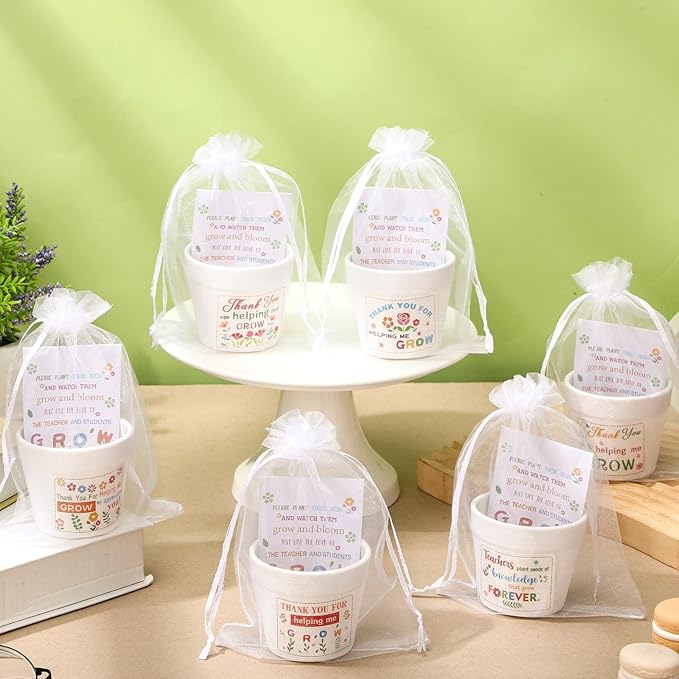 Ctosree 24 Sets Thank You Theme Seed Packets Teacher Appreciation Gifts Self Adhesive Thank You for Helping Me Grow Small Seed Envelopes Seeds Storage Packets for Teacher Graduation Gifts