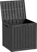 30 Gallon Outdoor Storage Box, Compact Resin Lockable&Waterproof Deck Box for Indoor and outdoor Tools Storage, Black