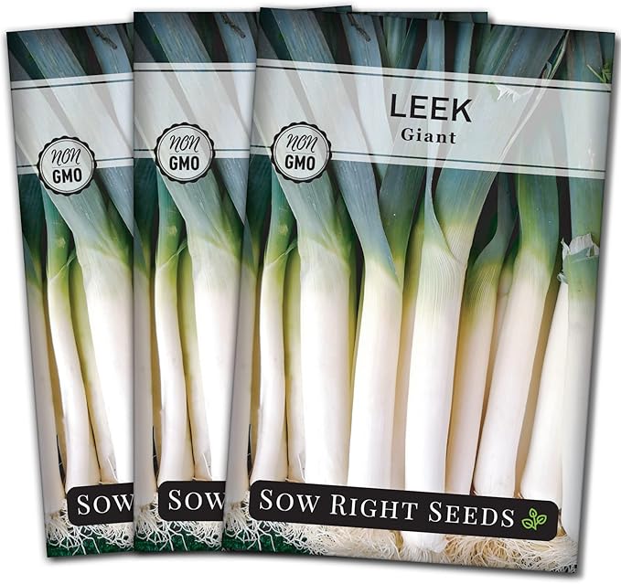 Sow Right Seeds - Giant Leek Seeds for Planting - Non-GMO Heirloom Packet with Instructions to Plant and Grow an Outdoor Home Vegetable Garden - Large Green Chive Onion - Cook Asian Cuisine (3)