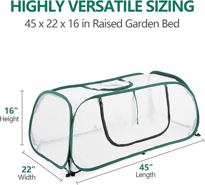 Garden Bed Cover, 45"x22"x16"(H), Plastic Hot House, Garden Row Accelerator, Greenhouse, Freeze Protection Humidity Domes for Gardening Germination and Seedling Propagation