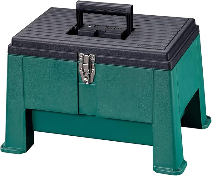 Step N Store, Step Stool Tool Box 20" Garden Green