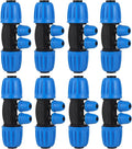 10 Pcs 1/2 to 1/4 inch Garden Hose Tubing Irrigation Fittings,4-Way Anti-Leak 1/2'' to 1/4'' Locked Barbed Drip Irrigation Tee Connectors (1/2"IDx0.6-0.63"OD) 1/2'' to 1/4'' Irrigation Tubing Fitting