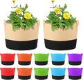 12 Pack 15 Gallon Grow Bags Colorful Fabric Plant Pots with Handles 15 Gal Garden Grow Bags Fabric Grow Pots Plant Growing Bags Vegetable Planting Bags for Garden and Outdoor (15 Gallon)