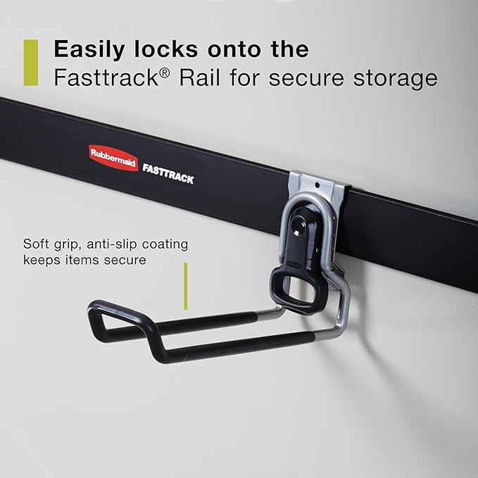 Rubbermaid FastTrack Ladder Hook Garage Wall/Ladder Hanger Wall Mount and Heavy Duty Organization for Home/Garage/Wall/Shed