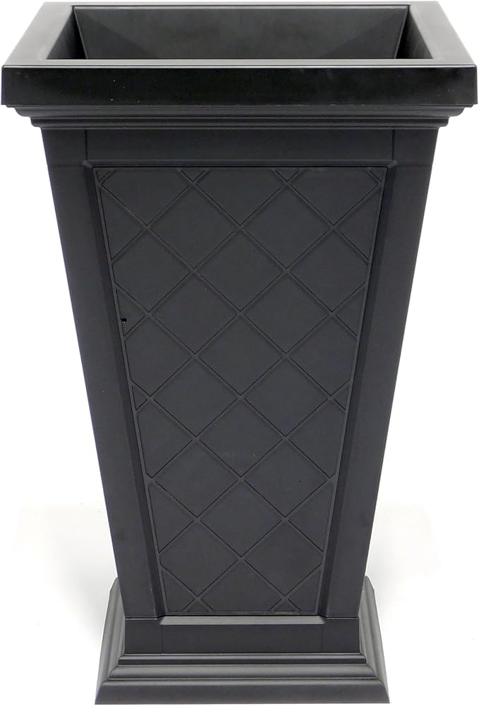 FCMP Outdoor - Modemmo Argyle Self-Watering Planter (2 Pack), Black