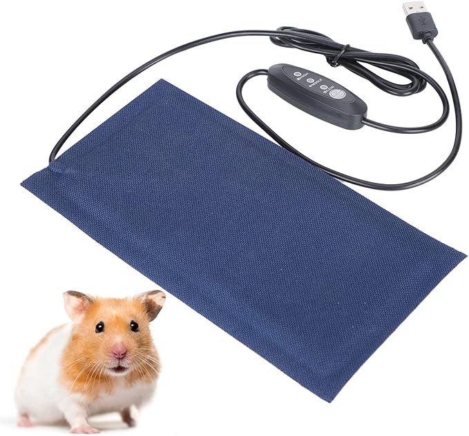 Reptile Heating Pad, Pets Under Tank Heater Terrarium Warmer Heat Mat USB Adjustable Temperature for Seedling Small Animals Tortoise Lizard Snakes Hermit Crab Turtle Amphibians Frog(Small)