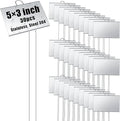 Landhoow 30 Pcs Large Garden Plant Markers Metal Plant Labels Sign 5'' x 3'' with 21'' Stake Weatherproof Waterproof Garden Sign for Outdoor Seedlings Herbs Vegetable Greenhouse, Sliver