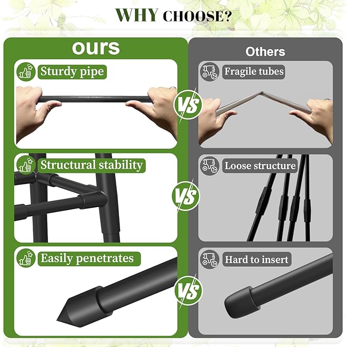 5.2 FT Obelisk Trellis for Climbing Plants,Garden Trellis with Extra Thickened Plastic-Coated Metal Pipes, Outdoor & Indoor Garden Support for Potted Plants, Black