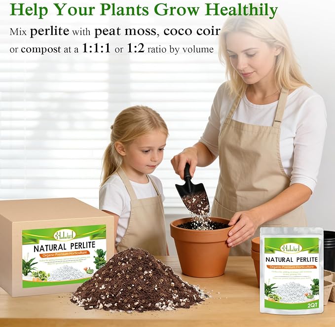 Halatool Soil Amendment 20QT Perlite for Plants Gardening Indoor Natural Potting Soil Mix Additive for Holding Moisture Aeration Drainage