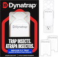 Dynatrap DT3007W Indoor Plug-in Flying Insect Trap for Flies, Fruit Flies, Moths, Gnats, and Other Flying Insects - 1 White Device + 2 Glue Cards