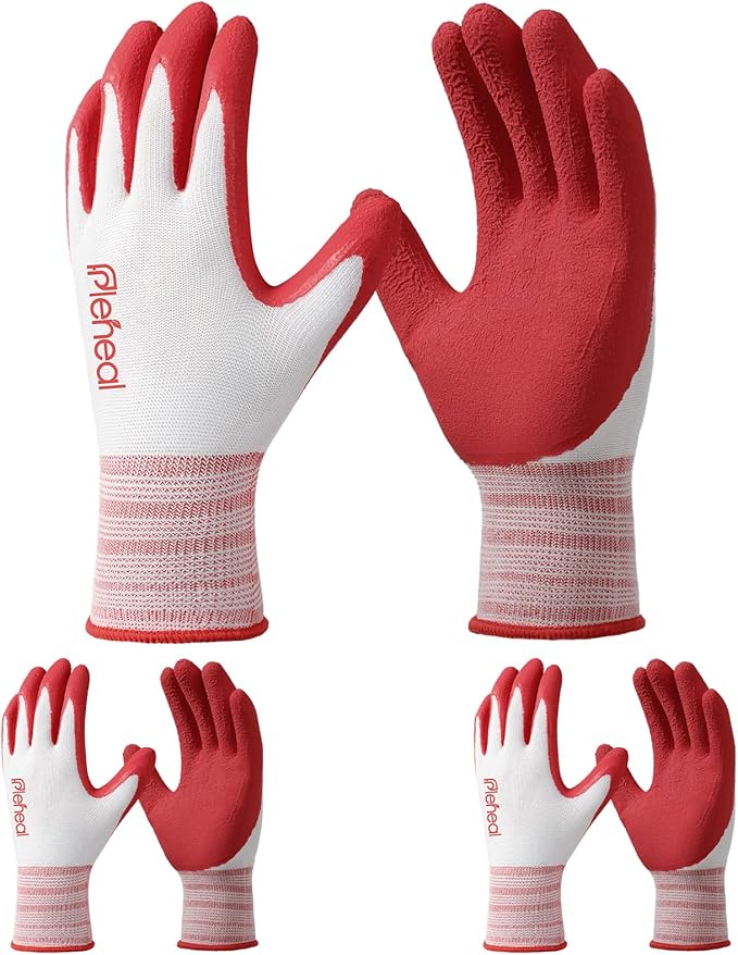 Pleneal Gardening Gloves for Women Men - Leather Garden Gloves Thorn Proof, Outdoor Protective Working gloves for Weeding