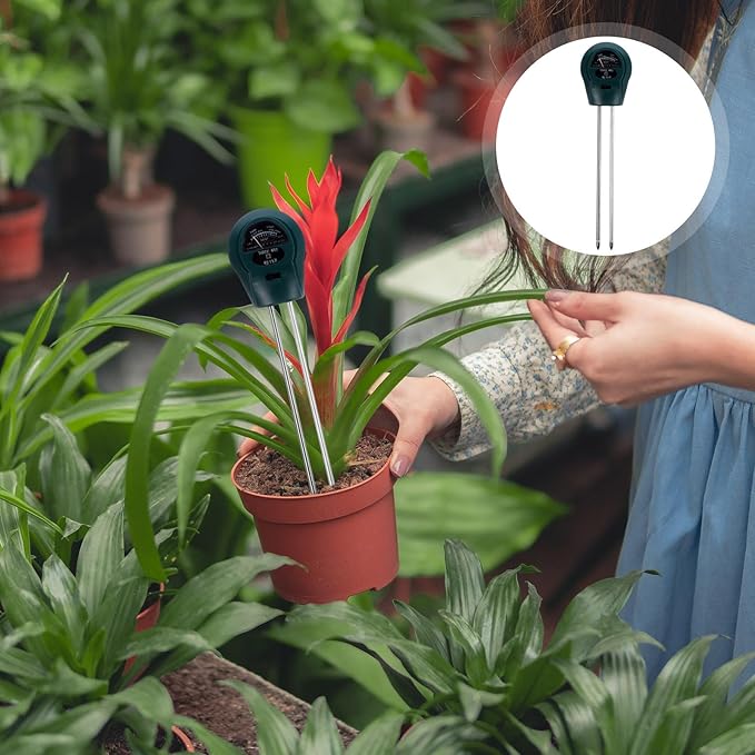 Uonlytech 3-in-1 Soil Tester Meter with Ph Moisture Light Sensors for Garden and Farm Soil Analysis