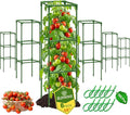 6 Pack Square Tomato Cages for Garden, 45 Inch Adjustable Tomato Stakes, Metal Tomato Trellis, Garden Plant Support for Potted Climbing Plants, Vegetables Flowers Fruits, Raised Garden Bed