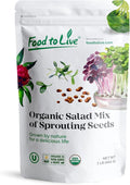 Food to Live Organic Salad Mix of Sprouting Seeds, 1 Pound – Non-GMO Broccoli, Radish, Clover, Alfalfa. Rich Germination Rate, Non-Irradiated, Kosher, Vegan Superfood, Bulk, Rich in Sulforaphane