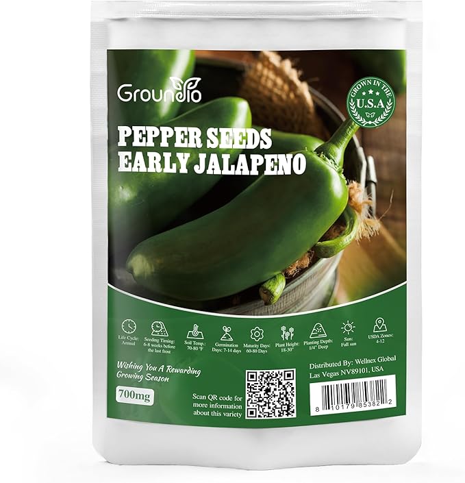 Jalapeno Pepper Seeds for Planting, Non-GMO Heirloom Vegetable Seeds for Outdoor Home Garden, Easy to Grow, Perfect for Salsa & Hot Sauce