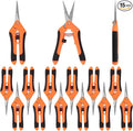 15 Pack 6.5 Inch Orange Garden Pruning Scissors, Stainless Steel Blades Hand Pruner, Sharp Point Gardening Shears Cutter, A Must-have Gardening Pruning Shear, Supplies & Accessories
