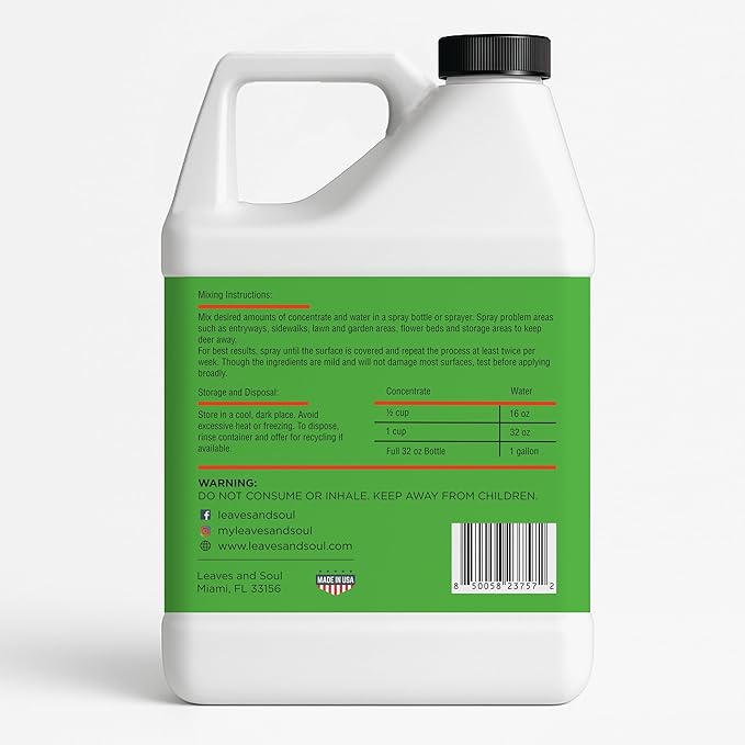 VarmiPro Deer Repellent Spray Concentrate - 32 fl oz Natural Outdoor Deer Deterrent for Yard, Garden, Lawn, Trees, and Plants - Safe for Pets, Animals, Flowers, Shrubs, and Flower Beds