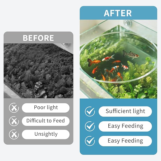 Aquarium Floating Plant Corral Kit for Separating Fish and Floating Aquarium Plants with Lightweight Thin Silicone Tube Height Adjustable Floating Plant Barrier Universal Fit for All Aquariums