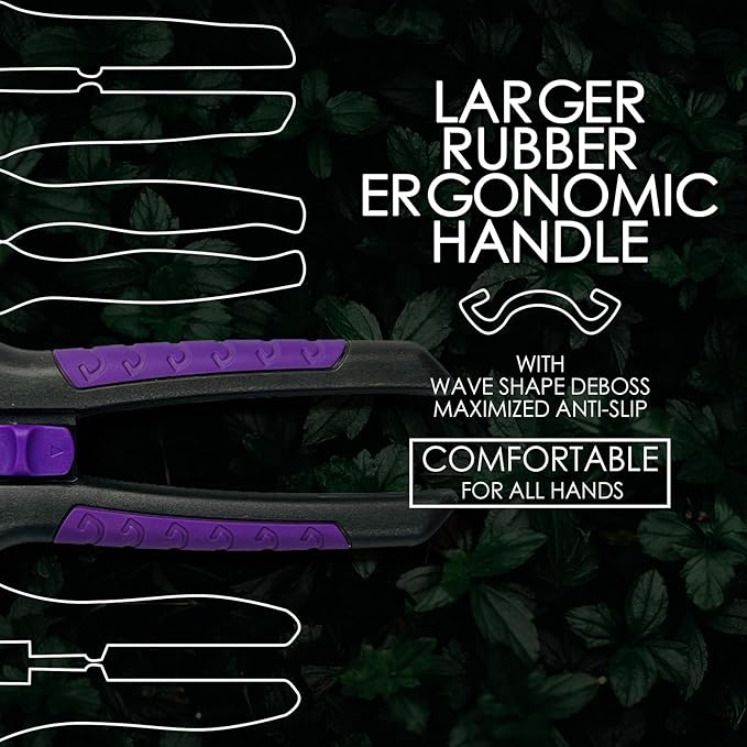 Buds Leaf Stem Fruit Flower Garden Scissors Non-stick Resin Resist Blade 8.58" Precision Micro-Tip Pruning Shears Bigger Grip Pruner Snips Effort-saving Ergonomical Gardening Trimming Scissors