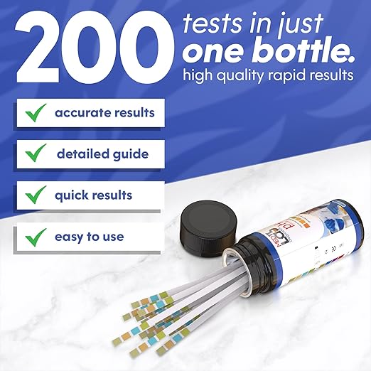 pH Test Strips - 200 Litmus Paper pH Test Strips for Urine and Saliva Level Testing (PHUNIV) - 0 to 14 Universal Plastic pH Strips Drinking Water, Kombucha, Pool, Spa, Hotub, Soap, & Urine and Saliva