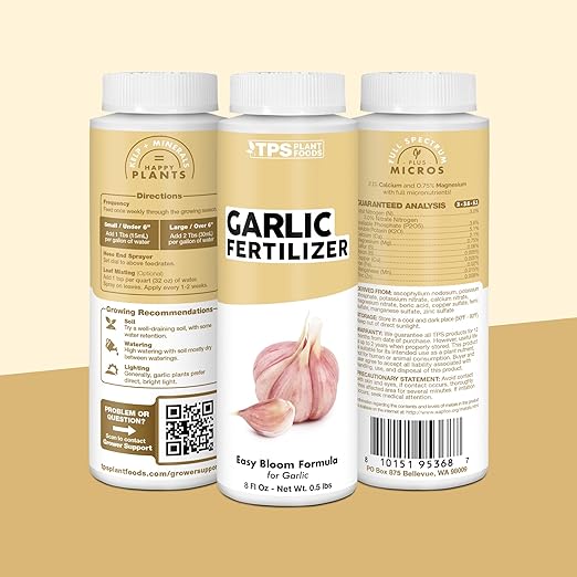 Garlic Fertilizer – Liquid Plant Food for Bigger Bulbs & Strong Root Development, 32 oz