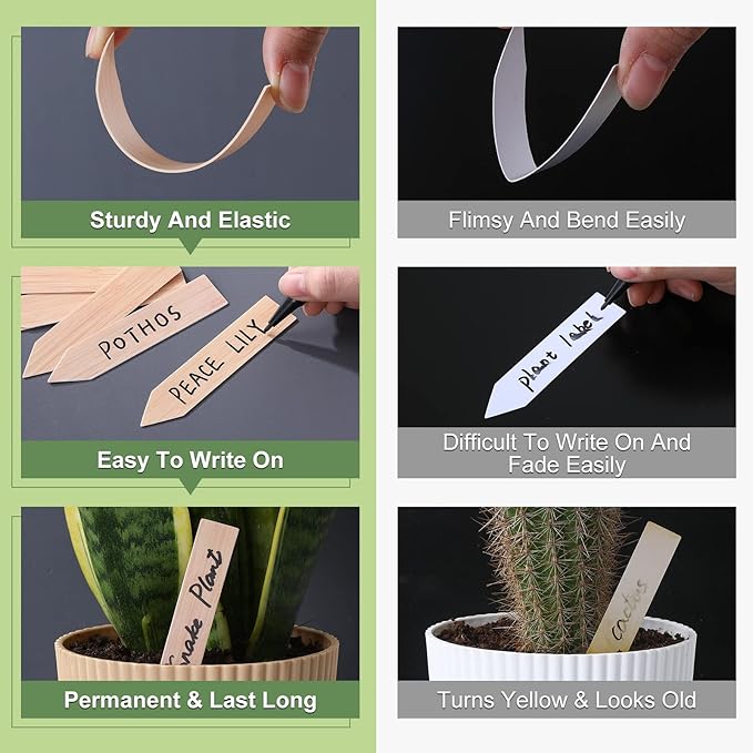 200Pcs Plant Labels,4 Inch Plastic Garden Plant Markers,Waterproof Nursery Plant Tags,Seed Labels,Pot Marker for Outdoor Indoor Garden Plants Label Stakes